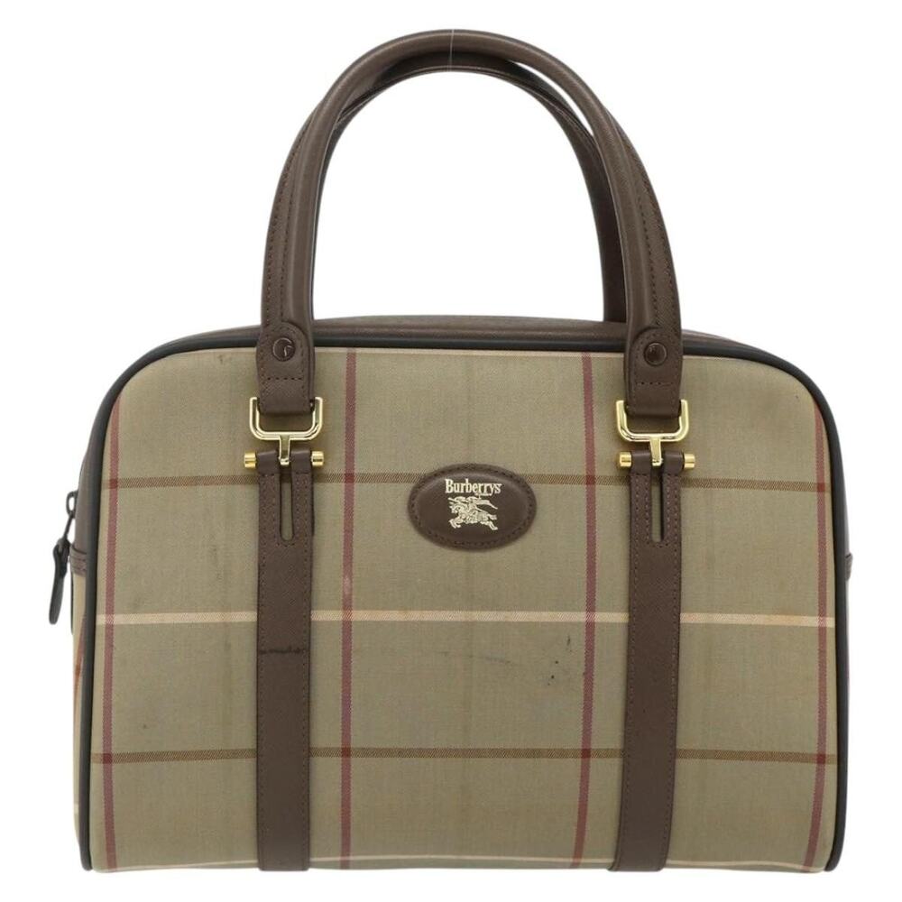Burberry Nova Check Canvas Leather Handbag Beige